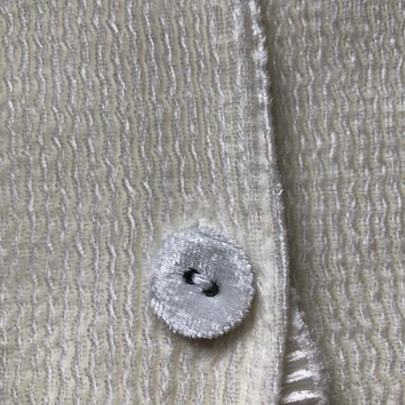 Chico's, Cream, soft, shimmery, chenille-like, textured jacket, Chico's Size 1 - Picture 7 of 7